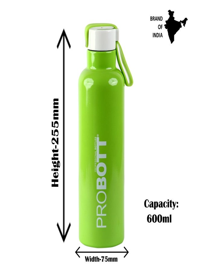 Probott Bang 600 ml Thermosteel Vacuum Insulated Double Walled Flask, Stainless Steel Water Bottle, Light Green |Screw Cap| Hot and Cold | Leakproof | Water, Tea, Coffee, Gym, College, Office, Travel - Image 3